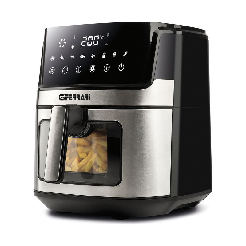 G3 Ferrari Friggitrice ad Aria G10167 6,5 Litri 1700W Nero-Silver Tecnologia Innovativa per Fritture Senza Olio