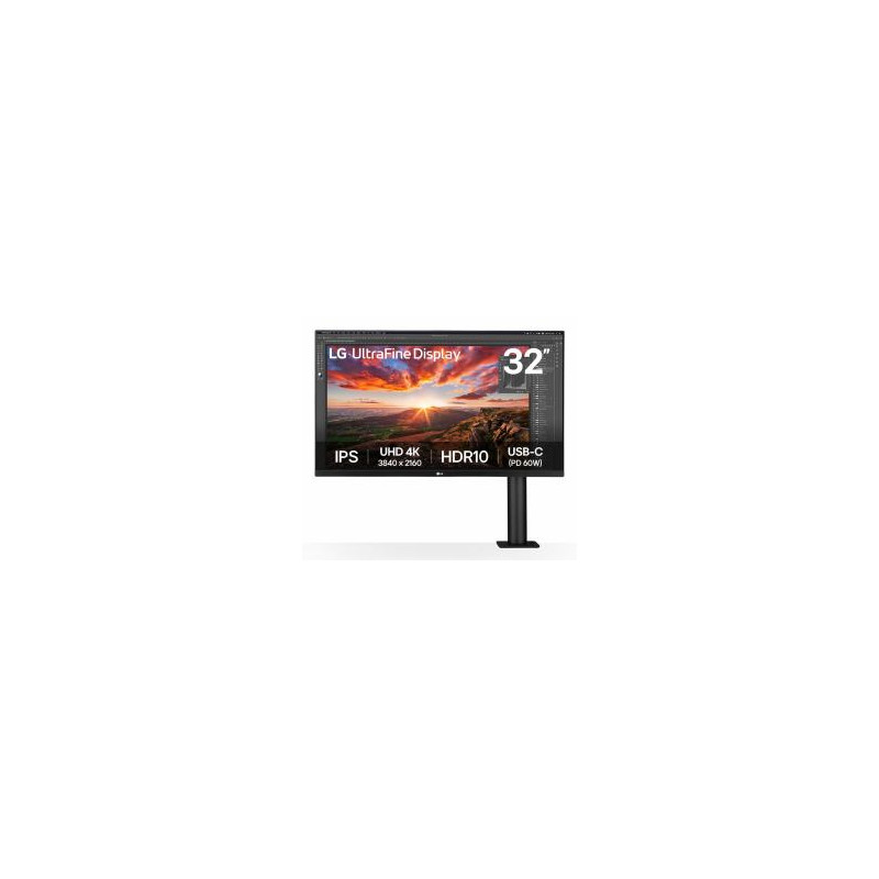 LG 32UN880K-B Monitor PC 80 cm [31.5] 3840 x 2160 Pixel 4K Ultra HD LCD Nero (HDMI x2 DisplayPort USB Type-C USB Type-A Downstr